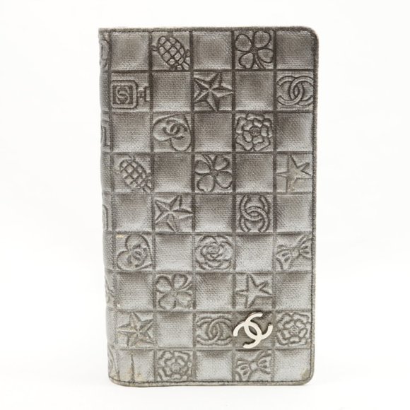 Chanel Icon Series - Precious Symbols CC - Metallic Gray Bifold Wallet - RARE!